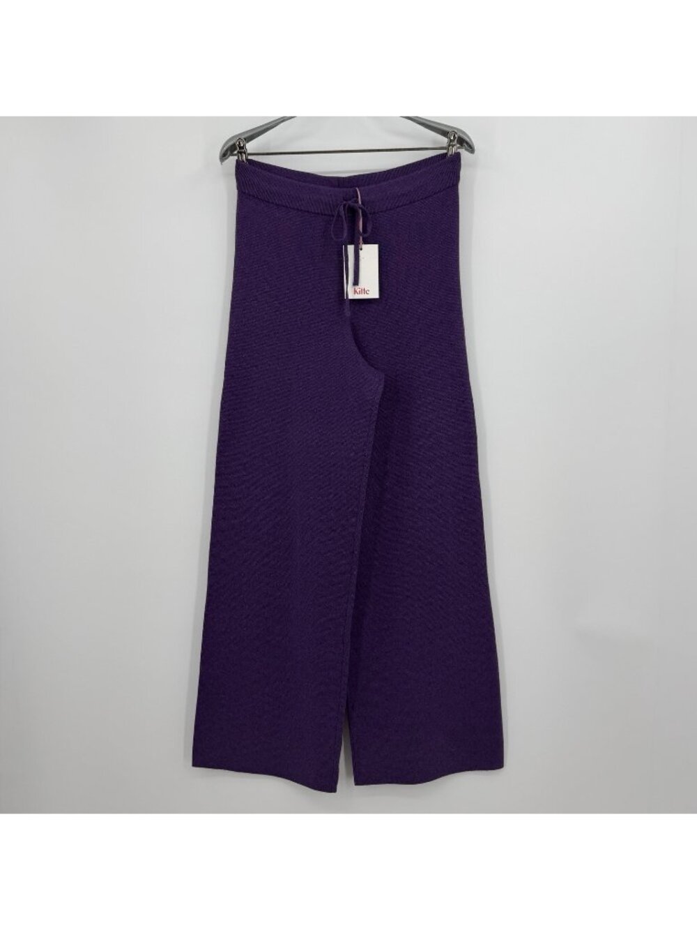 Kilte Collection Taylor Wide Leg Pant size 1 S Plum Cotton-Cashmere Drawstring